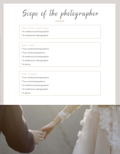 Editable Wedding Quotation Template PSD – Professional Wedding Photography Quote Design for Photoshop