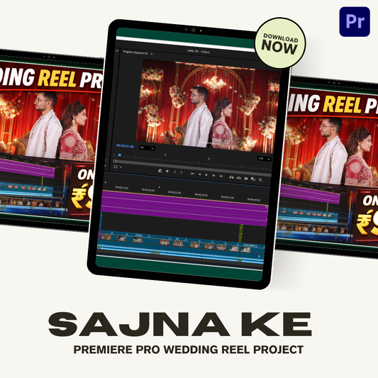 Premiere Pro Wedding Reel Project | Sajna Ke Sajde Mein Pre Wedding Reel Template